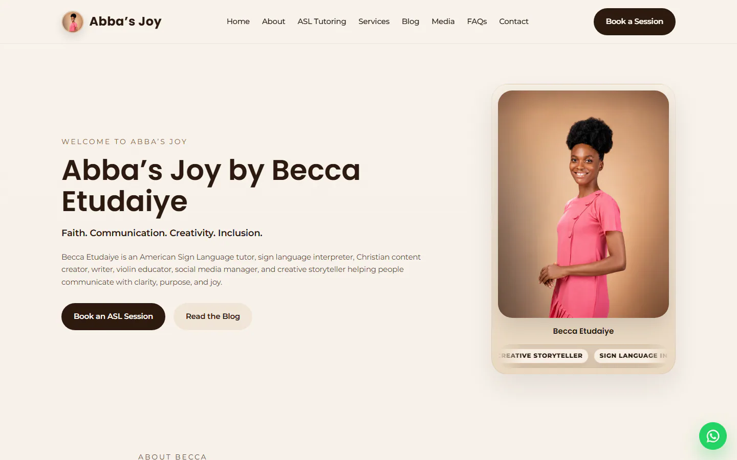 Abba’s Joy website preview