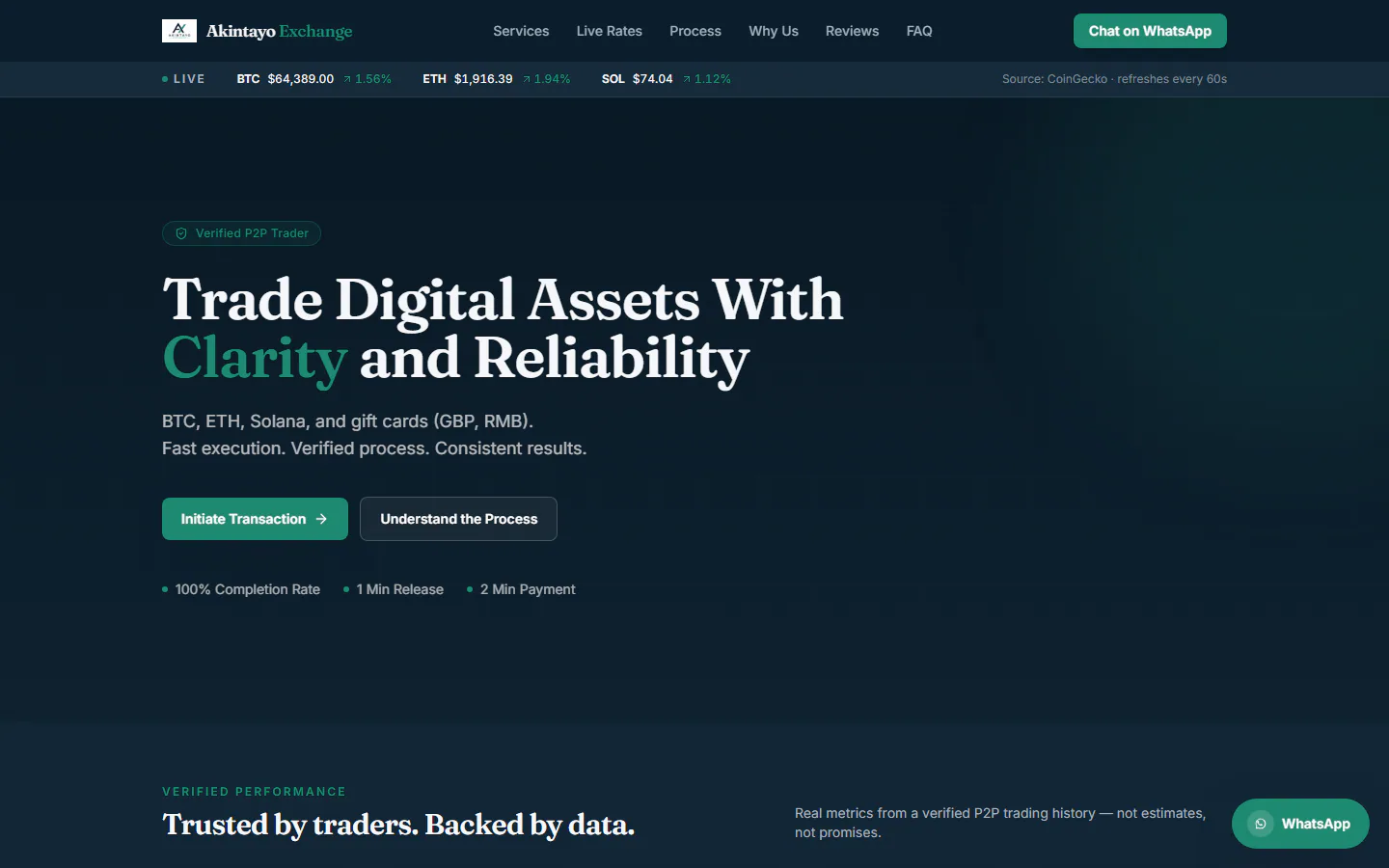 Akintayo Exchange website preview